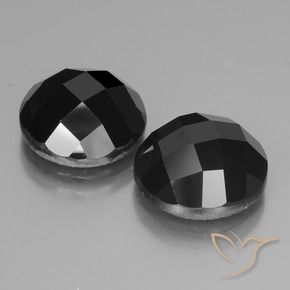 15.28 ctw Black Spinel Stones, Natural Spinel in Round Rose-Cut Shape for Sale