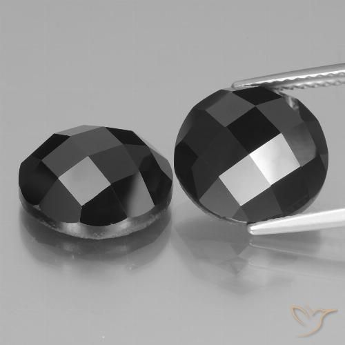 14.23 ct Black Spinel, 12 mm Round Rose Cut From Thailand, Photo A