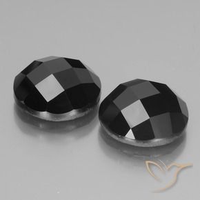 14.23 ctw Black Spinel Stones, Natural Spinel in Round Rose-Cut Shape for Sale