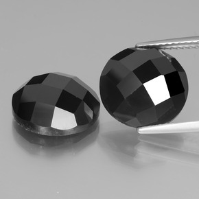 12.64 ctw Black Spinel Gemstones, Spinel Gems in Round Rose-Cut Shape for Sale.