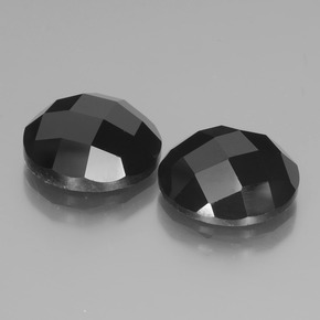 12.64 ctw Black Spinel Stones, Natural Spinel in Round Rose-Cut Shape for Sale