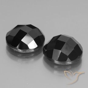 14.99 ctw Black Spinel Stones, Natural Spinel in Round Rose-Cut Shape for Sale