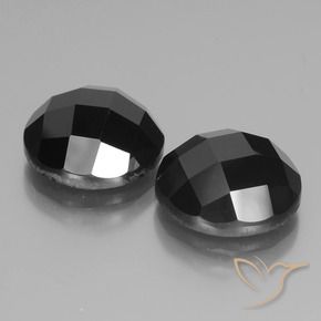 15.15 ctw Black Spinel Stones, Natural Spinel in Round Rose-Cut Shape for Sale