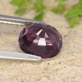 Spinel Gemstone in 7.7 x 6.7 mm Size for Sale, Spinel Stone in Deep Purple Red Color