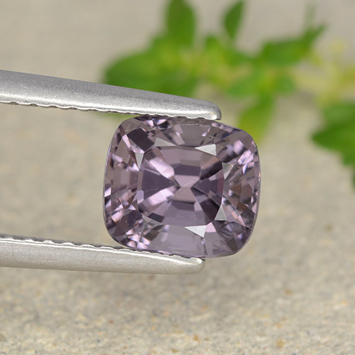 1.59ct Cushion Blackish Purple Spinel from Tanzania, Dimension 6.9 x 6.1mm, Natural untreated Gemstone, VVS Clarity, 1pc Cushion-cut Spinel, Mohs Hardness of 8 suitable for daily wear jewelry, Photo A