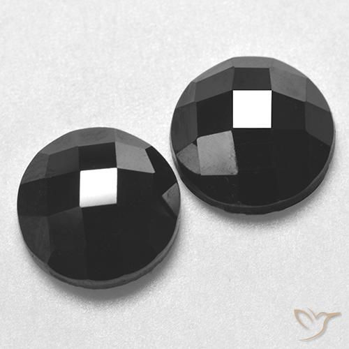 6.96 ctw Black Spinel Stones, Natural Spinel in Round Rose-Cut Shape for Sale