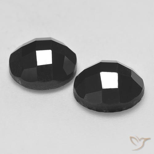 Spinel Gemstones in 9 mm (calibrated) Size for Sale, Spinel Stones in Black Color