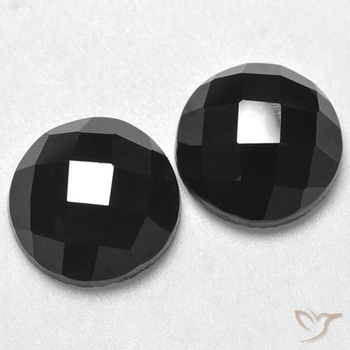 7.32 ctw Black Spinel Stones, Natural Spinel in Round Rose-Cut Shape for Sale