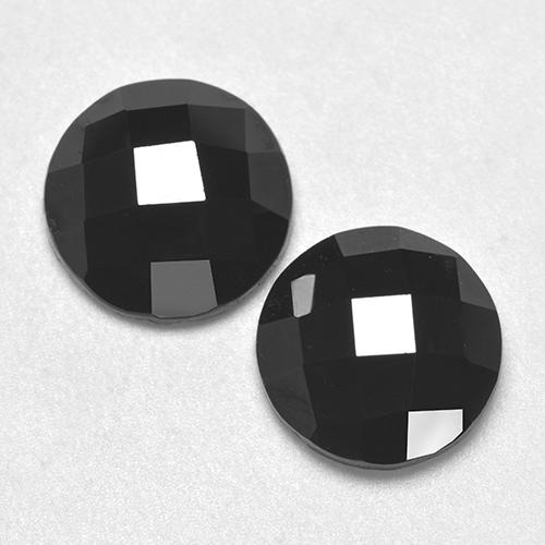 Schwarz Spinell Edelstein - 3.2ct Rund Rosenschliff (ID: 529421)