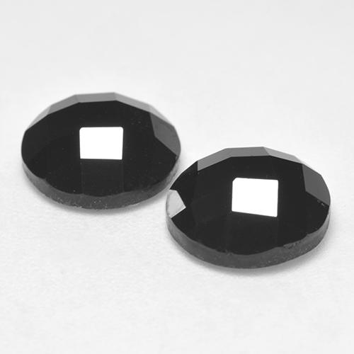 Spinel Gemstones in 9 mm (calibrated) Size for Sale, Spinel Stones in Black Color