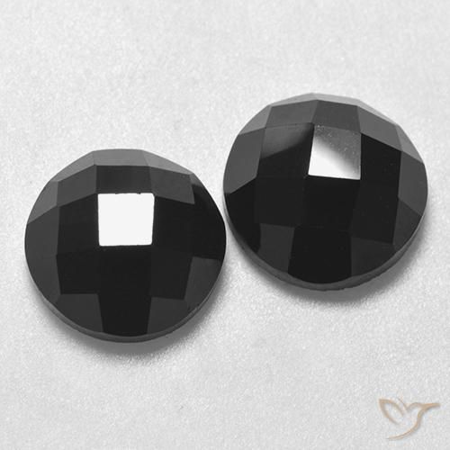 6.82 ctw Black Spinel Stones, Natural Spinel in Round Rose-Cut Shape for Sale