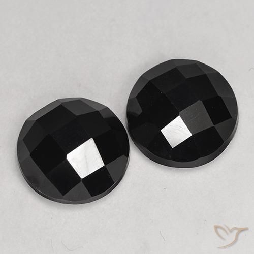 6.89 ctw Black Spinel Stones, Natural Spinel in Round Rose-Cut Shape for Sale