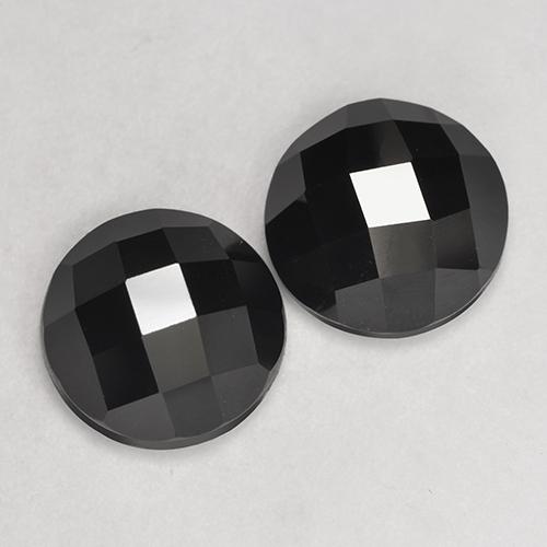 7.46 ctw Black Spinel Stones, Natural Spinel in Round Rose-Cut Shape for Sale