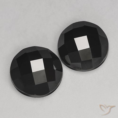 6.94 ctw Black Spinel Stones, Natural Spinel in Round Rose-Cut Shape for Sale