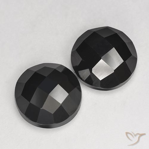 7.77 ctw Black Spinel Stones, Natural Spinel in Round Rose-Cut Shape for Sale