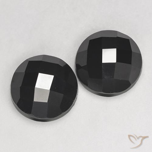 7.04 ctw Black Spinel Stones, Natural Spinel in Round Rose-Cut Shape for Sale