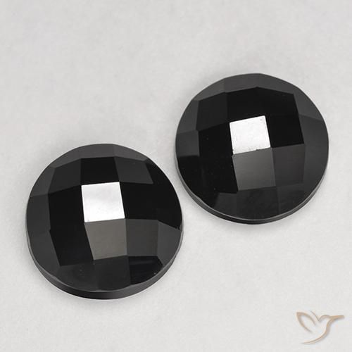 6.82 ctw Black Spinel Stones, Natural Spinel in Round Rose-Cut Shape for Sale