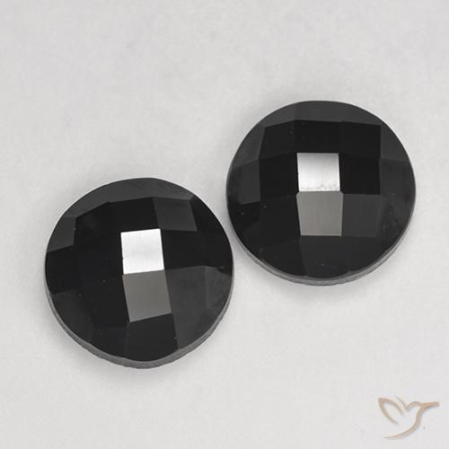 7.37 ctw Black Spinel Stones, Natural Spinel in Round Rose-Cut Shape for Sale