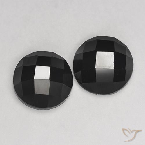 6.52 ctw Black Spinel Stones, Natural Spinel in Round Rose-Cut Shape for Sale