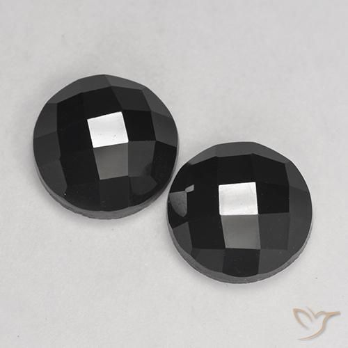 7.55 ctw Black Spinel Stones, Natural Spinel in Round Rose-Cut Shape for Sale