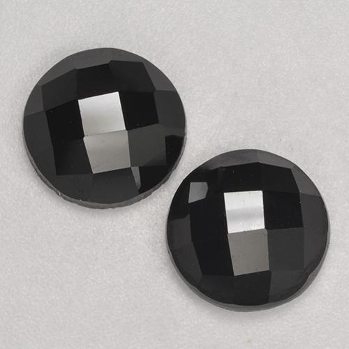 6.94 ctw Black Spinel Stones, Natural Spinel in Round Rose-Cut Shape for Sale