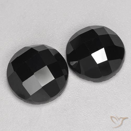 6.89 ctw Black Spinel Stones, Natural Spinel in Round Rose-Cut Shape for Sale