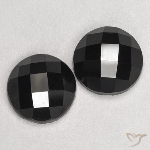 6.77 ctw Black Spinel Stones, Natural Spinel in Round Rose-Cut Shape for Sale