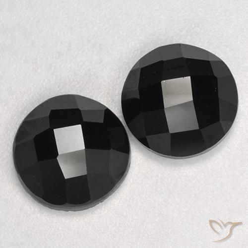 7.45 ctw Black Spinel Stones, Natural Spinel in Round Rose-Cut Shape for Sale