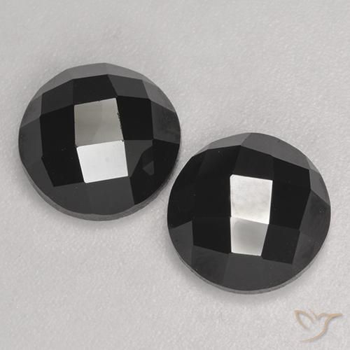 7.84 ct Black Spinel, 9.1 mm Round Rose Cut From Thailand, Photo A