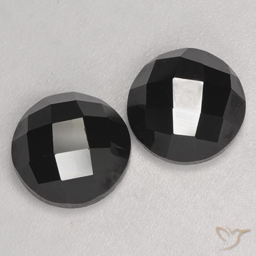 7.84 ctw Black Spinel Stones, Natural Spinel in Round Rose-Cut Shape for Sale