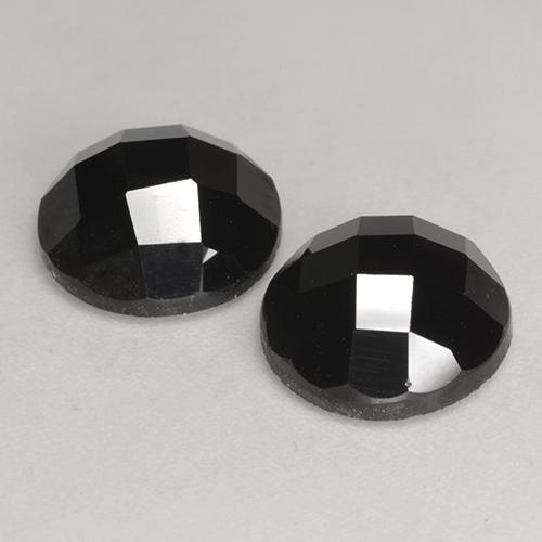 6.71 ctw Black Spinel Stones, Natural Spinel in Round Rose-Cut Shape for Sale