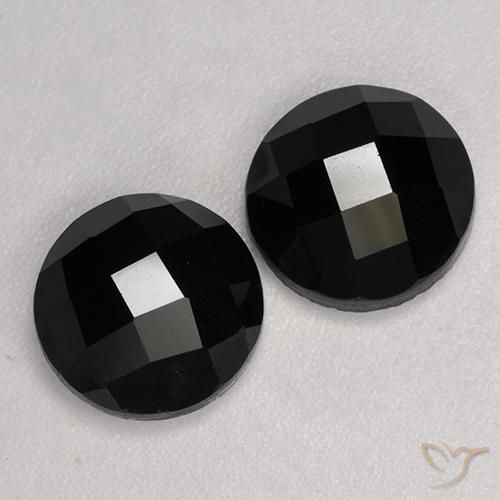 6.98 ctw Black Spinel Stones, Natural Spinel in Round Rose-Cut Shape for Sale