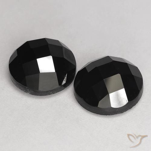 Spinel Gemstones in 9 mm (calibrated) Size for Sale, Spinel Stones in Black Color
