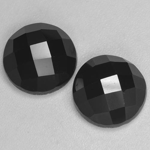 7.12 ctw Black Spinel Gemstones, Spinel Gems in Round Rose-Cut Shape for Sale.
