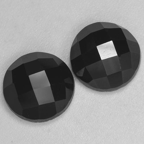 7.12 ctw Black Spinel Stones, Natural Spinel in Round Rose-Cut Shape for Sale