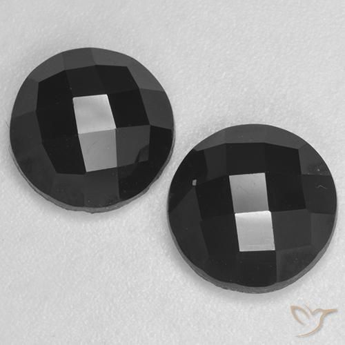 7.21 ct Black Spinel, 9 mm Round Rose Cut From Thailand, Photo A