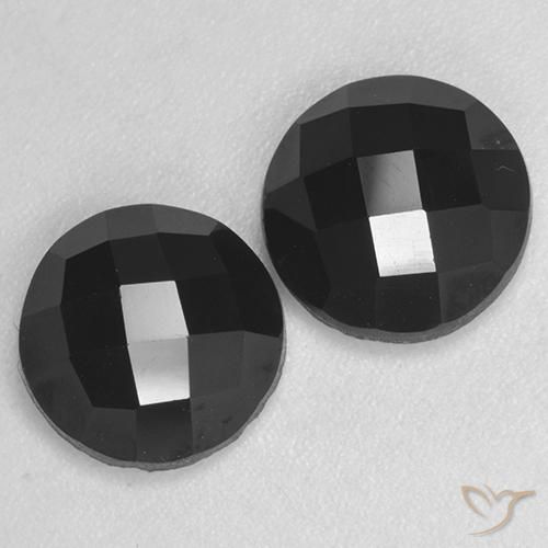 7.21 ctw Black Spinel Stones, Natural Spinel in Round Rose-Cut Shape for Sale
