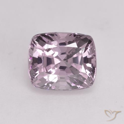 6.9 x 5.9mm Cushion-cut Purple Spinel from Tanzania, Weight of 1.71ct, Natural untreated gemstone in VVS-VS Clarity, 1pc Spinel - the Color is Light Grayish Purple, Mohs Hardness of 8 suitable for daily wear jewelry, Photo A
