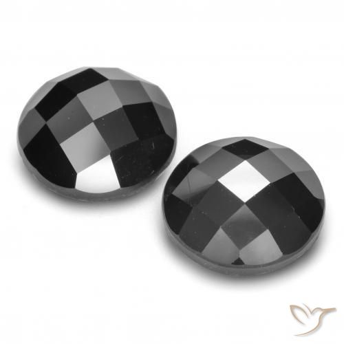Spinel Gemstones in 12 mm (calibrated) Size for Sale, Spinel Stones in Black Color