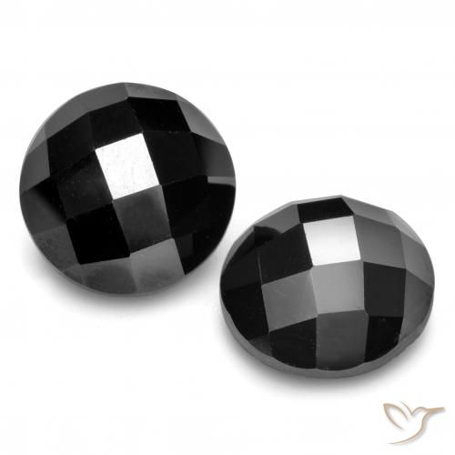 14.65 ct Black Spinel, 11.8 mm Round Rose Cut From Thailand, Photo A