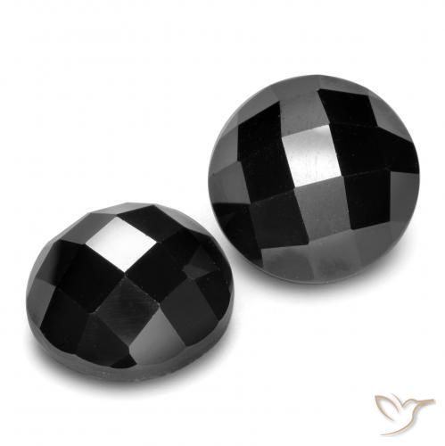 14.65 ctw Black Spinel Stones, Natural Spinel in Round Rose-Cut Shape for Sale