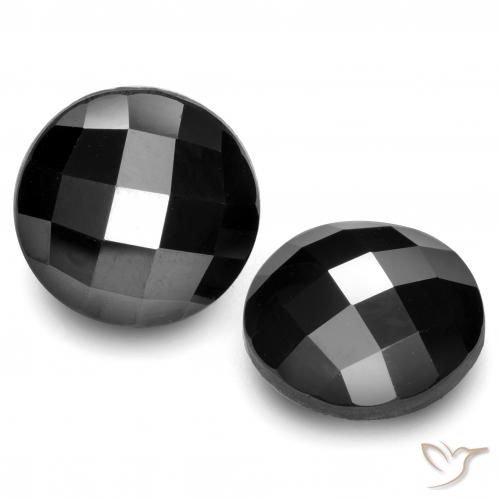 13.01 ct Black Spinel, 12.1 mm Round Rose Cut From Thailand, Photo A