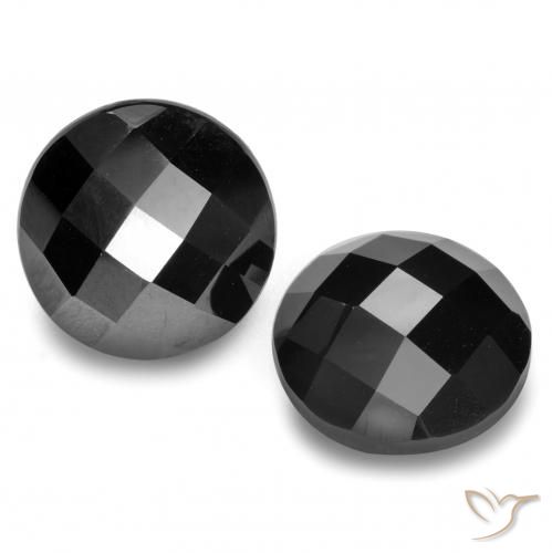 12.29 ct Black Spinel, 11.9 mm Round Rose Cut From Thailand, Photo A