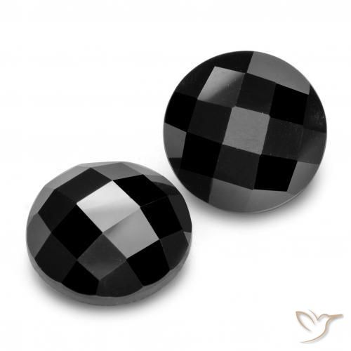 13.13 ctw Black Spinel Stones, Natural Spinel in Round Rose-Cut Shape for Sale