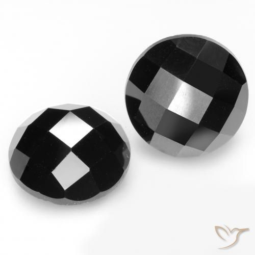 14.65 ctw Black Spinel Stones, Natural Spinel in Round Rose-Cut Shape for Sale