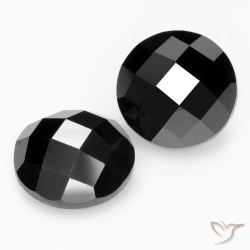 13.38 ctw Black Spinel Stones, Natural Spinel in Round Rose-Cut Shape for Sale