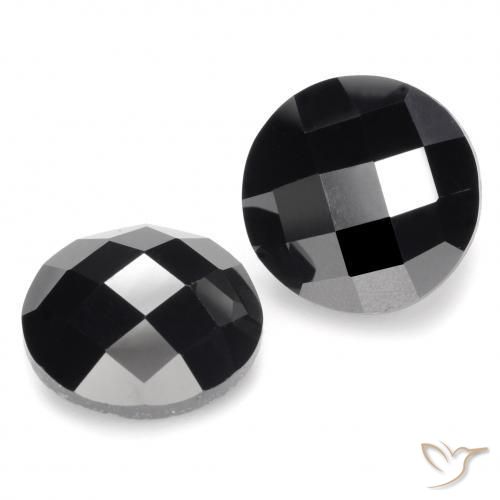 11.50 ctw Black Spinel Stones, Natural Spinel in Round Rose-Cut Shape for Sale