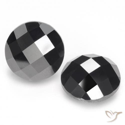 13.65 ct Black Spinel, 11.8 mm Round Rose Cut From Thailand, Photo A