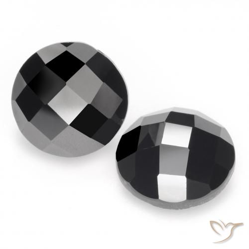 12.44 ct Black Spinel, 11.9 mm Round Rose Cut From Thailand, Photo A