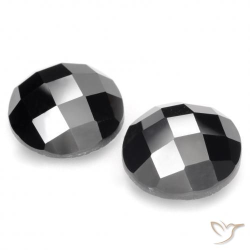 Spinel Gemstones in 12 mm (calibrated) Size for Sale, Spinel Stones in Black Color